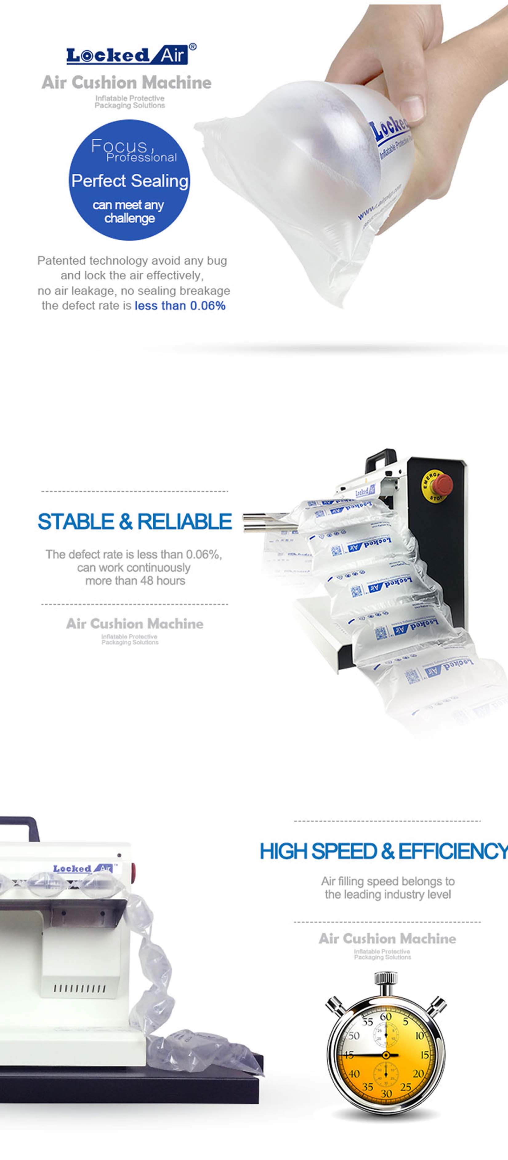 LA-E3 PLUS High-Speed Air Pillow Machine - Industrial Class